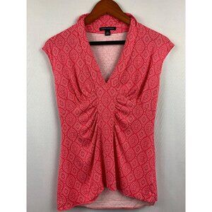 Banana Republic Womens Pink Diamond Pattern Sleeveless Blouse S Rayon & Tencel B